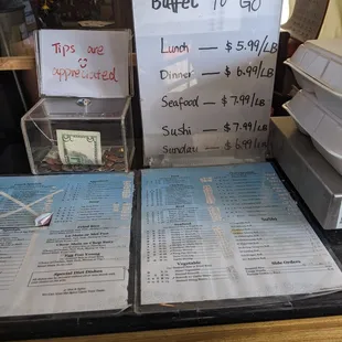 buffet to go menus