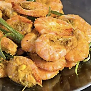 a plate of fried shrimp