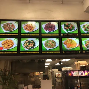 a menu on the wall