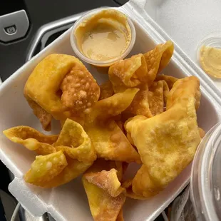 Crab  Rangoons the hot mustard though!!!!
