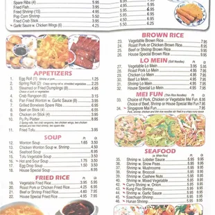 menu