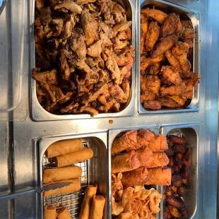 chicken wings and fried chicken, interior