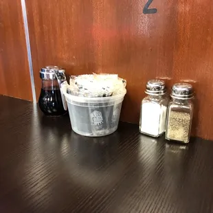 salt and pepper shakers on a table