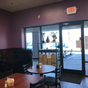 a view of the inside of a fast food restaurant