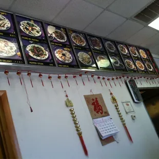 a wall of asian food on display