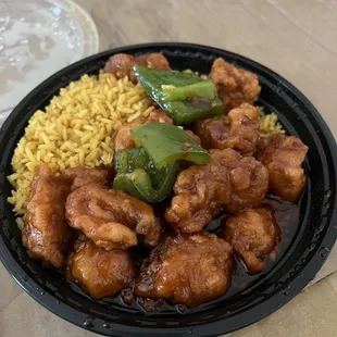 General Tso&apos;s Chicken (I put the peppers in it from my Hunan)