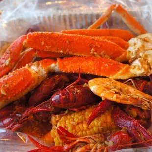 Seafood boil with Cajun sauce