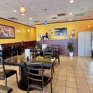 the inside of a restaurant