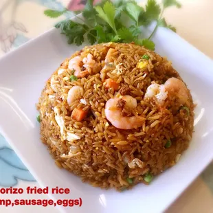 fried rice with shrimp and peas
