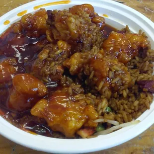 General Tso chicken combo with fried rice