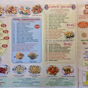the menu of the restaurant