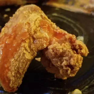 Perfectly fried chicken wing