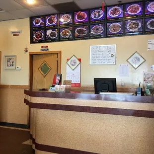 the front desk of a chinese restaurant