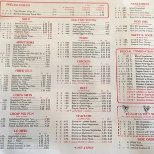menu