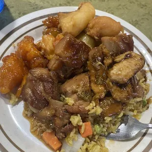 a plate of food on a table