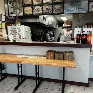 Clean restaurant and take a pick inside the kitchen and the chief