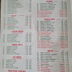 2021 updated menu prices