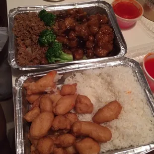 Sweet &amp; Sour Chicken and General's chicken.