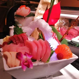 sashimi, sushi, sushi and sashimi, food