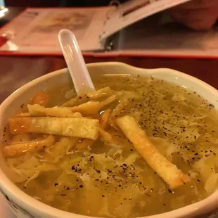 Egg drop soup with added pepper!