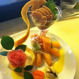 sushi, sashimi, sushi and sashimi, food