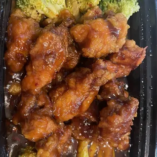 Tso chicken... taste similar to orange chicken - I would not order again if ordering orange chicken