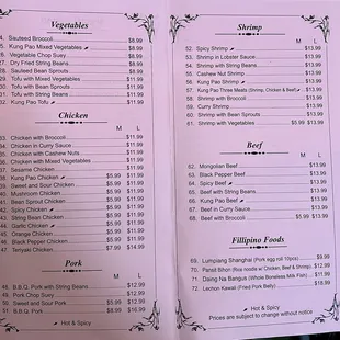 Menu 2/24/23. Lechonnnnnn
