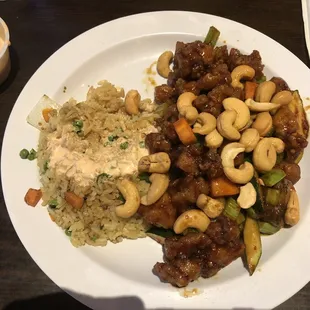 Cashew chicken lunch special.