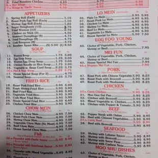 menu right inside