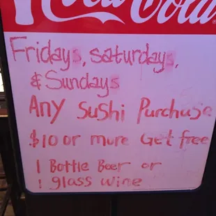 Current weekend special: