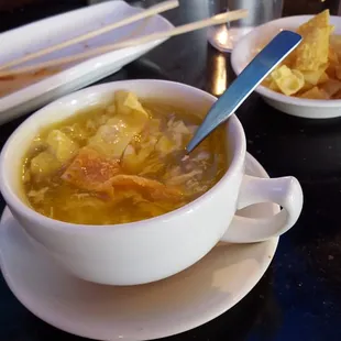 Wonton egg drop soup - nice on a snowy day