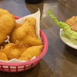 Hush Puppies &amp; Pork Dumplings