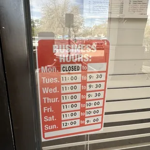 If you're looking for something special, here's the shop hours!