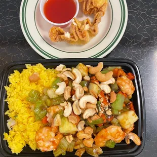 Cashew nuts chicken combination