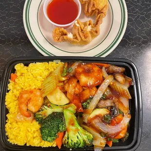 Szechuan shrimp combination