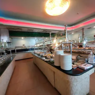 Another angle of the empty buffet