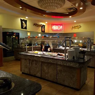 the buffet area of a chinese restaurant