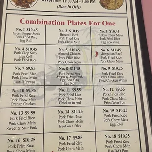 Menu - May 2024