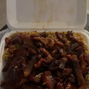Boneless Spare Ribs with fried rice