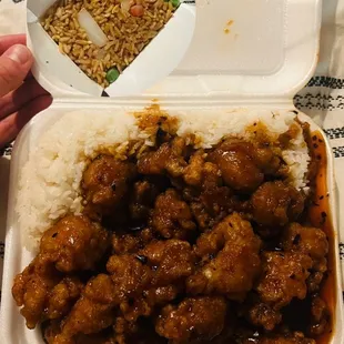 General Tso&apos;s Chicken $8.25 and House Special Fried Rice $8