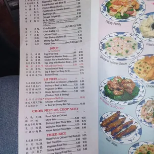 sushi and sashimi, menu