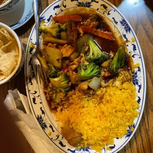 a bowl of soup and a plate of food