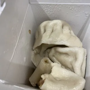 Super thick skinned steamed pork dumplings.