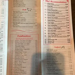 menu
