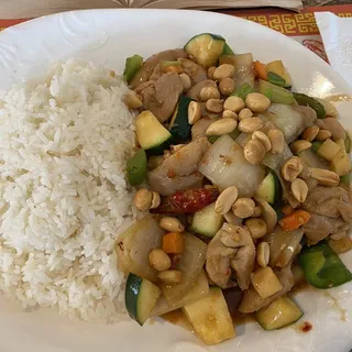 Kung Pao Chicken Over Rice