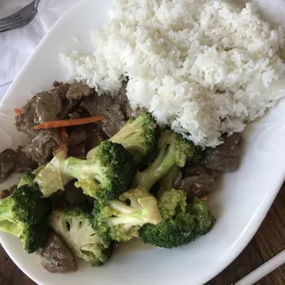 Broccoli Beef Over Rice