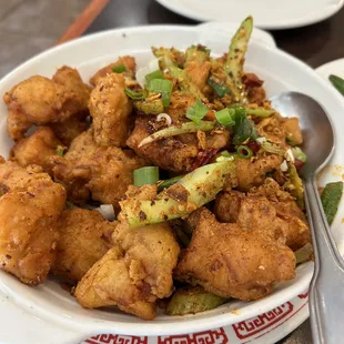 a plate of fried food