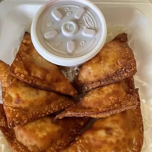 6 Crab and Cream Cheese Rangoon