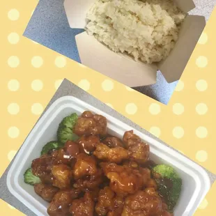 This is General Tso'Chicken W. White Rice