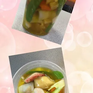 This is House Special Soup W.Fried Noodles